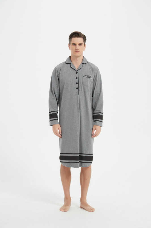 Gray-Black Stripe Nightshirt
