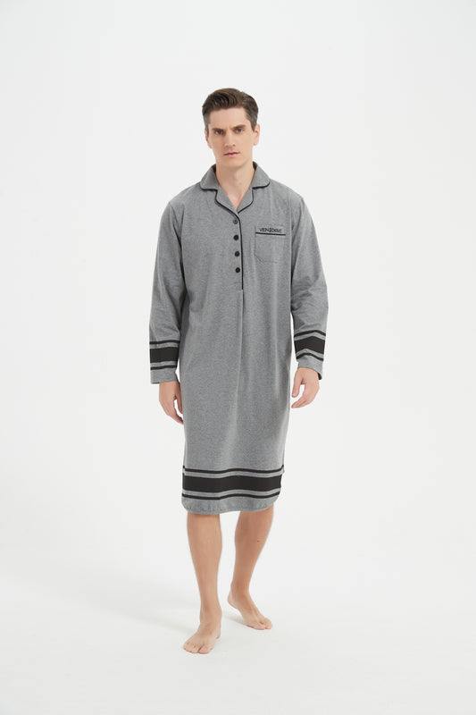 Gray-Black Stripe Nightshirt