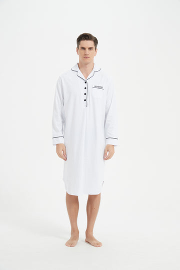 White-Black Trim Nightshirt