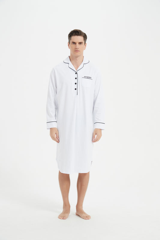 White-Black Trim Nightshirt