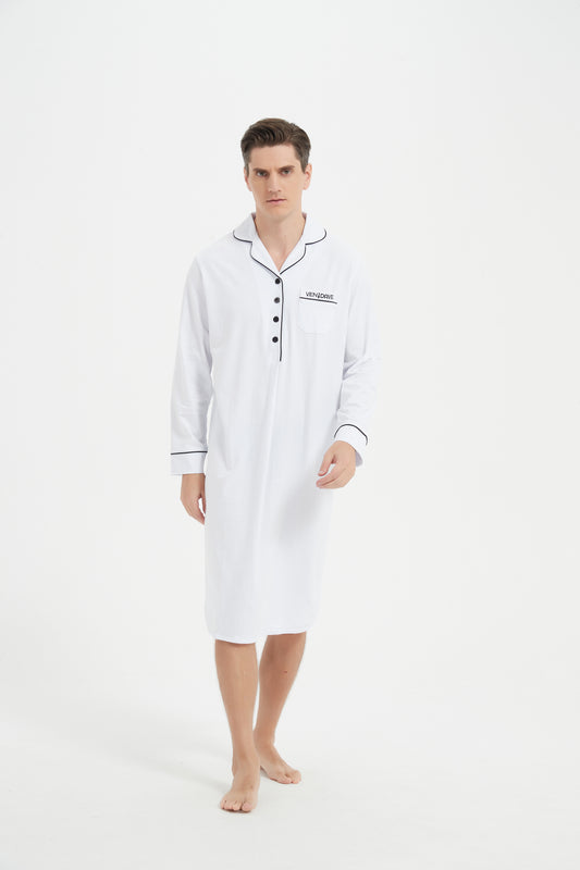 White-Black Trim Nightshirt