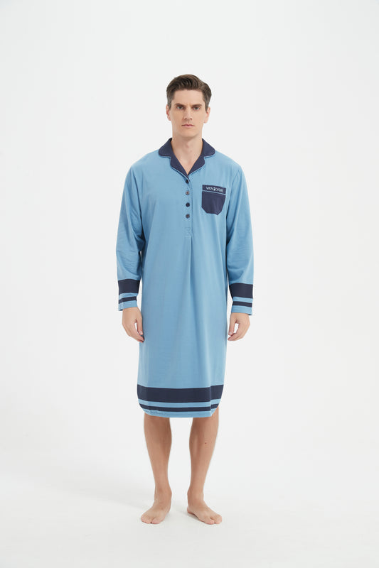 Blue-Navy Stripe Nightshirt