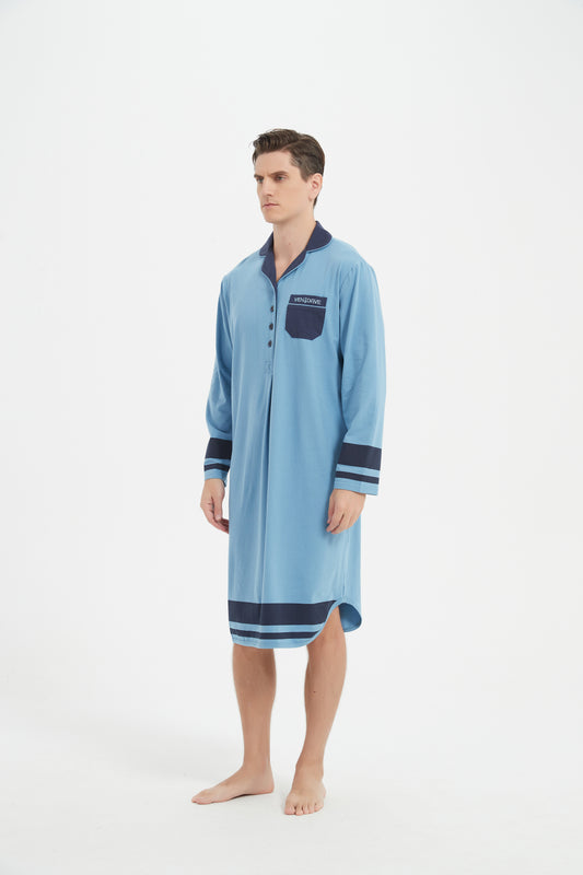 Blue-Navy Stripe Nightshirt