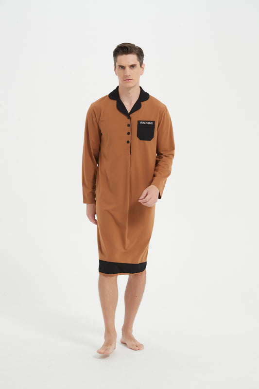 Brown-Black Stripe Nightshirt