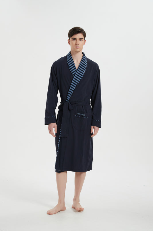Navy-Blue Stripe Robe